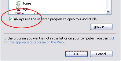 Windows kasutab alati valitud programmi