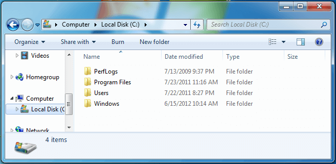 Windows 7 Peida failid