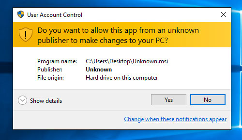 Windows 10 kasutajakonto kontroll