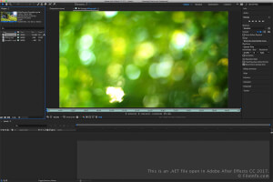 .Aet-faili ekraanipilt rakenduses Adobe After Effects CC 2017