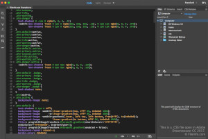 CSS-faili ekraanipilt rakenduses Adobe Dreamweaver CC 2017