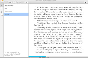Ekraanipilt .kfx-failist rakenduses Kindle for Mac 1.2