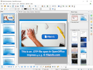Ekraanipilt .otp-failist Apache OpenOffice Impress 4.1.3-s