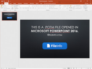 Ekraanipilt .potm-failist Microsoft PowerPoint 2016-s