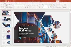 Ekraanipilt .potx-failist rakenduses Microsoft PowerPoint 2019