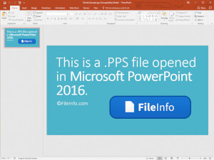 Ekraanipilt .pps-failist Microsoft PowerPoint 2016-s