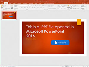 Ppt-faili ekraanipilt rakenduses Microsoft PowerPoint 2016
