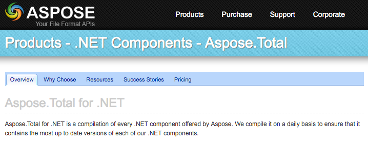 Aspose.Total .NET-i jaoks